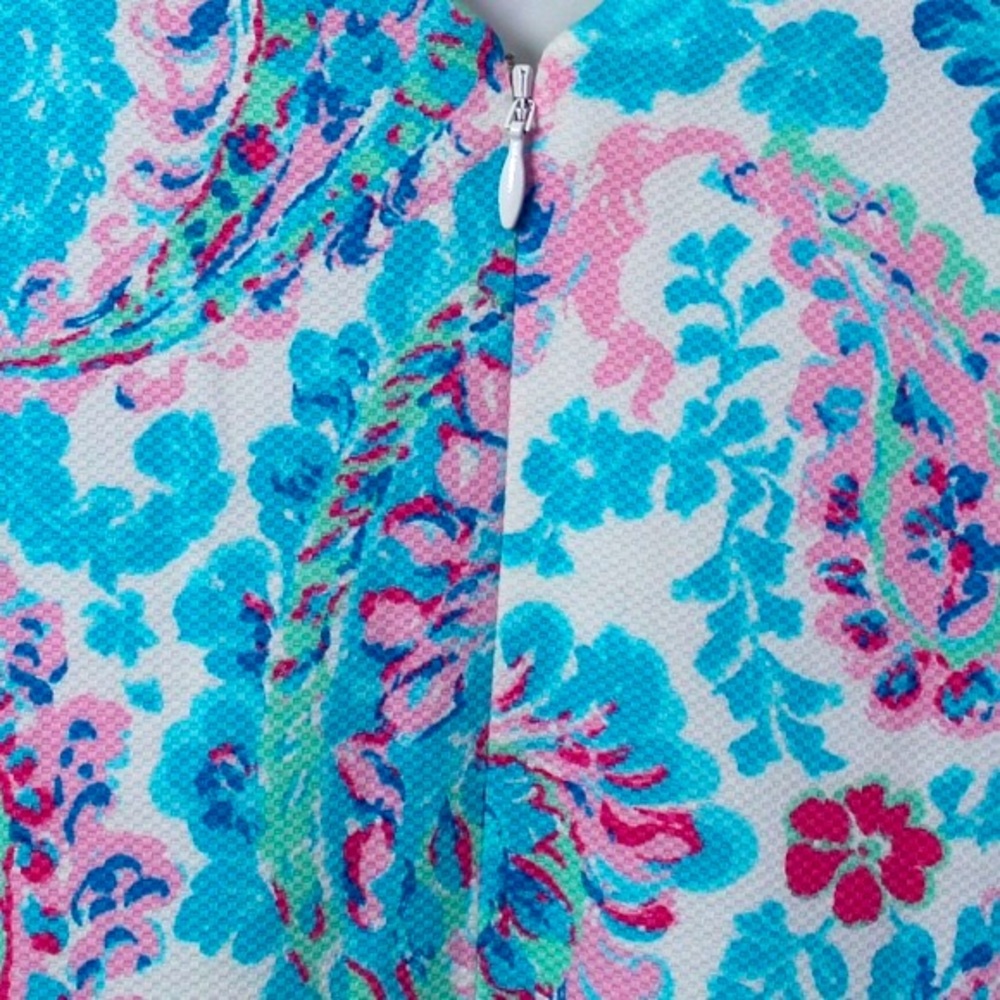 Tropical Fresco Paisley Floral Cotton Sheath "Tea Time" Costal Talbots Dress - Picture 6 of 8